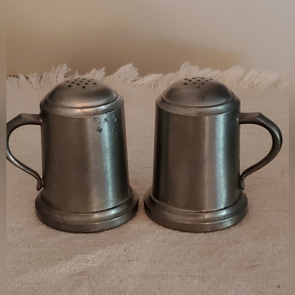 Vintage "Web Pewter" Colonial Tankard, Stein Salt and Pepper Shakers